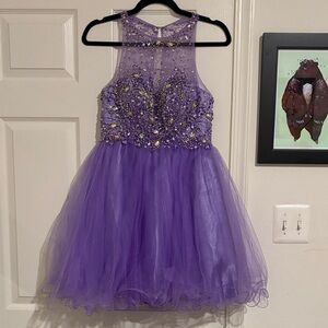 Purple Kids Dress with Embellishments